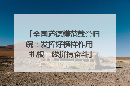 全国道德模范载誉归皖：发挥好榜样作用 扎根一线拼搏奋斗