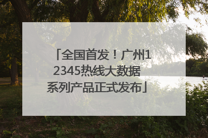 全国首发！广州12345热线大数据系列产品正式发布