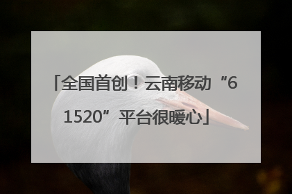 全国首创！云南移动“61520”平台很暖心