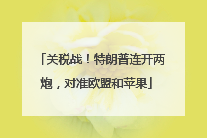 关税战！特朗普连开两炮，对准欧盟和苹果