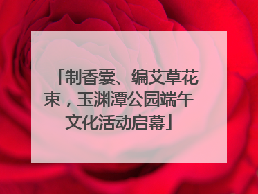 制香囊、编艾草花束，玉渊潭公园端午文化活动启幕