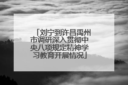刘宁到许昌禹州市调研深入贯彻中央八项规定精神学习教育开展情况