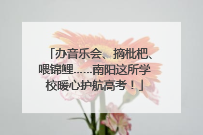 办音乐会、摘枇杷、喂锦鲤……南阳这所学校暖心护航高考！