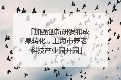 加强创新研发和成果转化，上海市养老科技产业园开园