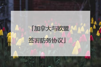 加拿大与欧盟签署防务协议