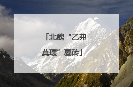 北魏“乙弗莫瓌”墓砖