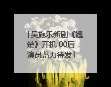 吴施乐新剧《翘楚》开机 00后演员蓄力待发