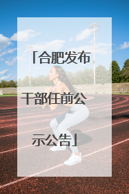 合肥发布干部任前公示公告