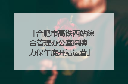 合肥市高铁西站综合管理办公室揭牌 力保年底开站运营