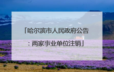 哈尔滨市人民政府公告：两家事业单位注销