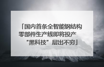 国内首条全智能钢结构零部件生产线即将投产 “黑科技”层出不穷