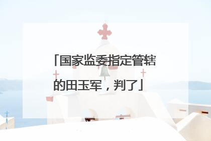 国家监委指定管辖的田玉军，判了