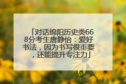 对话绵阳历史类668分考生唐静怡：爱好书法，因为书写很重要，还能提升专注力