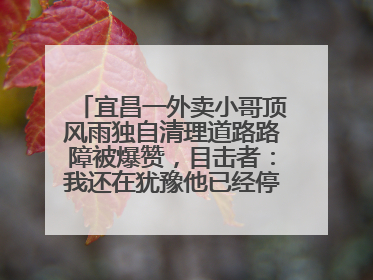 宜昌一外卖小哥顶风雨独自清理道路路障被爆赞，目击者：我还在犹豫他已经停车清障了