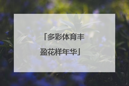 多彩体育丰盈花样年华