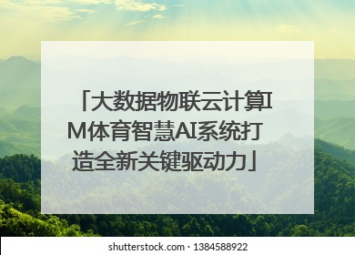大数据物联云计算IM体育智慧AI系统打造全新关键驱动力