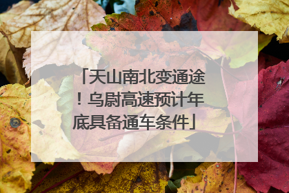 天山南北变通途！乌尉高速预计年底具备通车条件