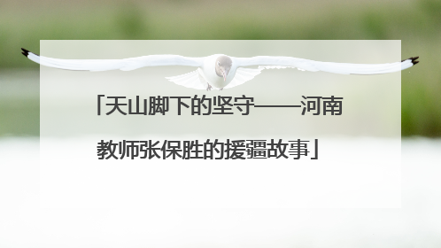 天山脚下的坚守——河南教师张保胜的援疆故事