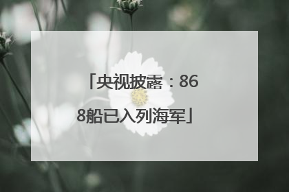 央视披露：868船已入列海军