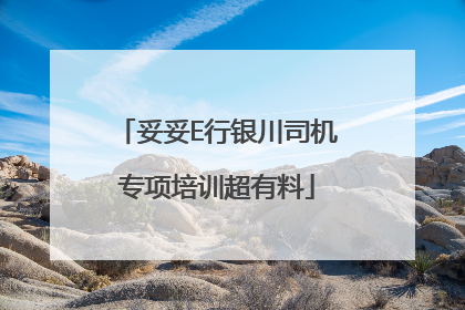 妥妥E行银川司机专项培训超有料