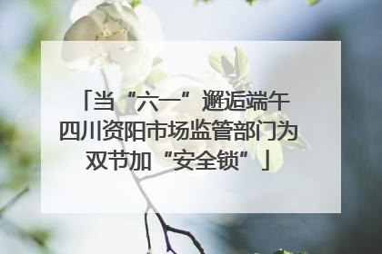 当“六一”邂逅端午 四川资阳市场监管部门为双节加“安全锁”