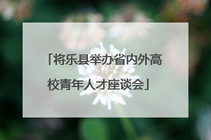 将乐县举办省内外高校青年人才座谈会