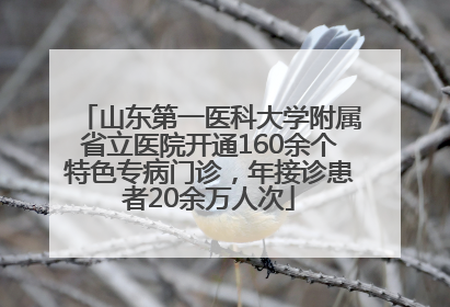 山东第一医科大学附属省立医院开通160余个特色专病门诊，年接诊患者20余万人次