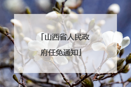 山西省人民政府任免通知