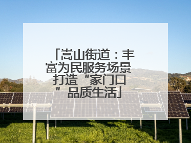 嵩山街道：丰富为民服务场景 打造“家门口”品质生活