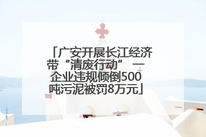 广安开展长江经济带“清废行动” 一企业违规倾倒500吨污泥被罚8万元