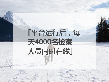 平台运行后，每天4000名检察人员同时在线