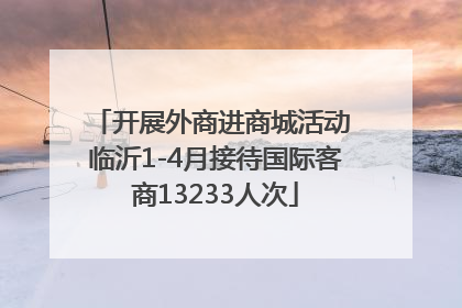 开展外商进商城活动 临沂1-4月接待国际客商13233人次