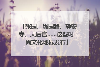 张园、愚园路、静安寺、天后宫……这些时尚文化地标发布
