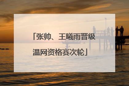 张帅、王曦雨晋级温网资格赛次轮