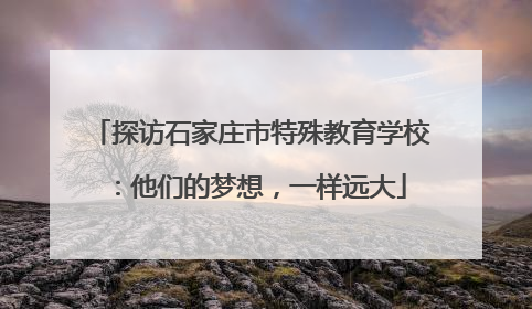 探访石家庄市特殊教育学校：他们的梦想，一样远大