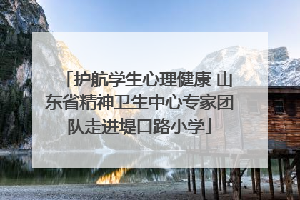 护航学生心理健康 山东省精神卫生中心专家团队走进堤口路小学