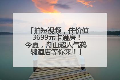 拍短视频，住价值3699元卡通房！今夏，舟山超人气鹈鹕酒店等你来！