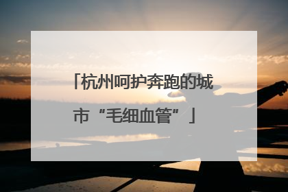 杭州呵护奔跑的城市“毛细血管”
