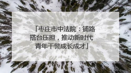 枣庄市中法院：铺路搭台压担，推动新时代青年干警成长成才