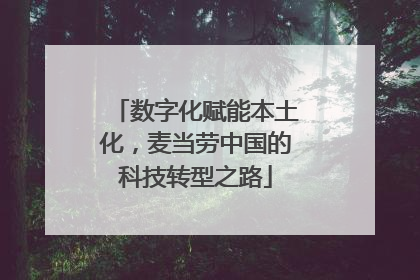 数字化赋能本土化，麦当劳中国的科技转型之路