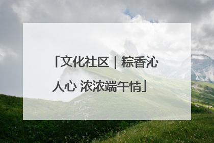 文化社区｜粽香沁人心 浓浓端午情