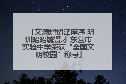 文澜熠熠泽庠序 明训昭昭毓贤才 东营市实验中学荣获“全国文明校园”称号
