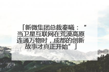 新微集团总裁秦曦：“当卫星互联网在荒漠高原连通万物时，成都的创新故事才真正开始”