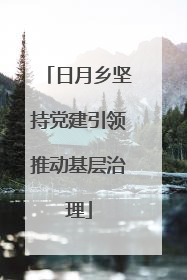 日月乡坚持党建引领推动基层治理