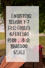 旭辉控股集团旗下7只公司债自6月3日起停牌，本金额超100亿元