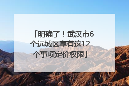 明确了！武汉市6个远城区享有这12个事项定价权限