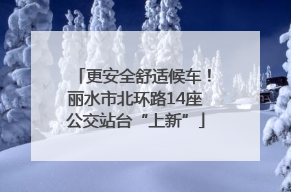 更安全舒适候车！丽水市北环路14座公交站台“上新”