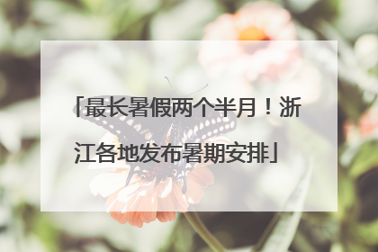 最长暑假两个半月！浙江各地发布暑期安排
