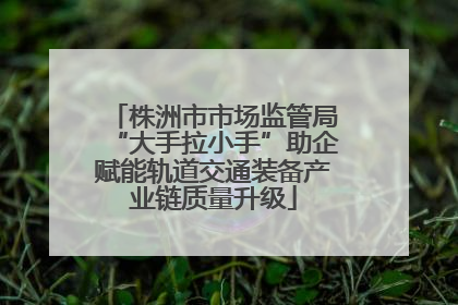 株洲市市场监管局“大手拉小手”助企赋能轨道交通装备产业链质量升级