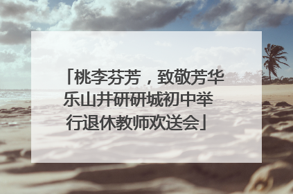 桃李芬芳，致敬芳华 乐山井研研城初中举行退休教师欢送会